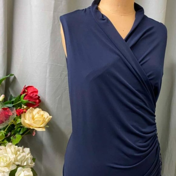 CUE Red Cut Out Sleeveless Office Knit Tank Top - Picture 7 of 8